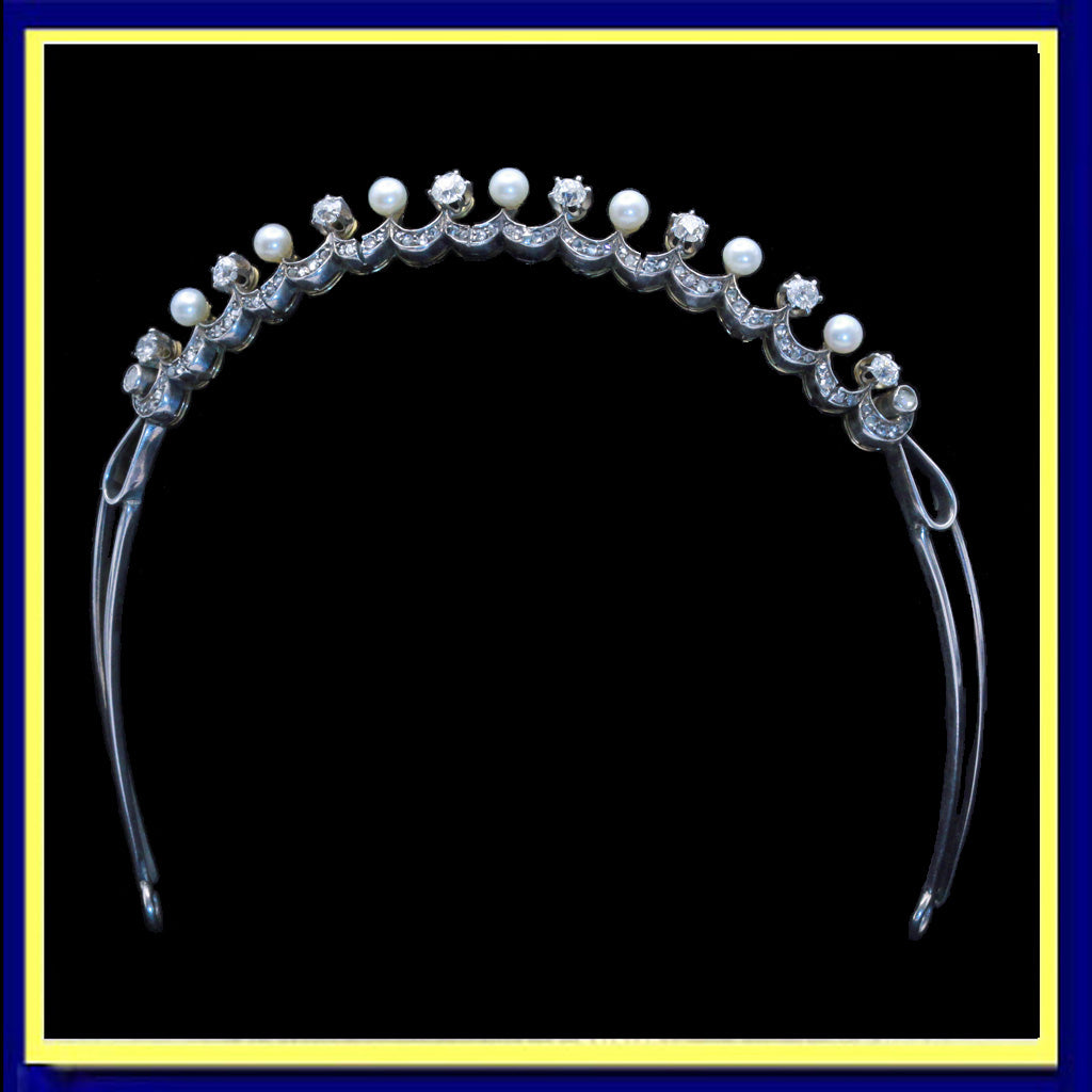 Hair jewelry with pearls DIADEM high quality DIAMANT