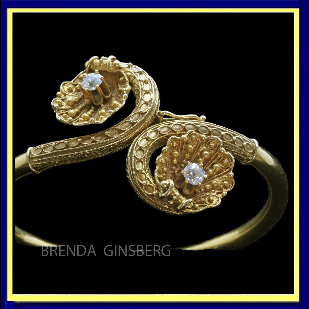 Thin Gold Victorian Snake Bracelet