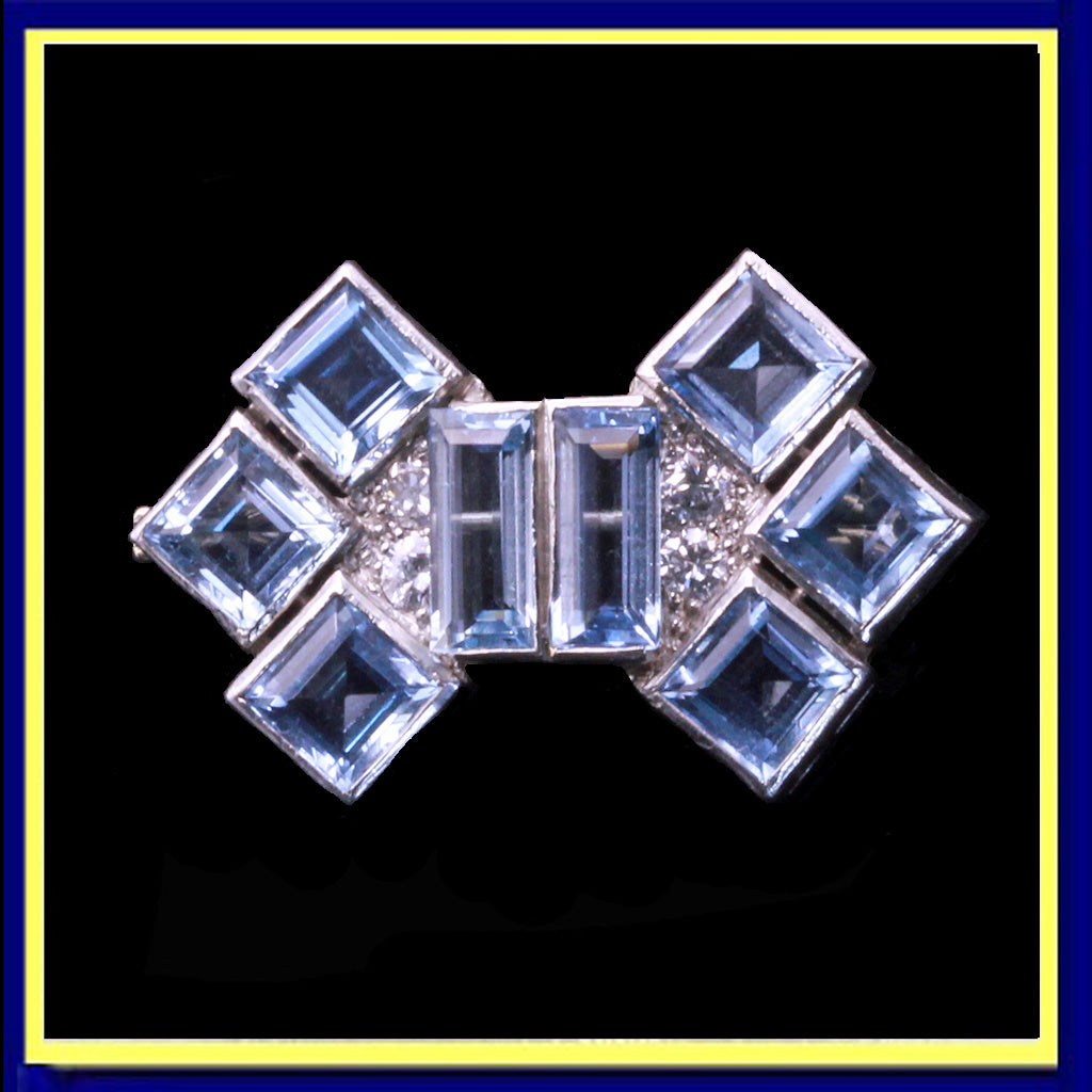 Pavé Diamond Platinum Bow Brooch