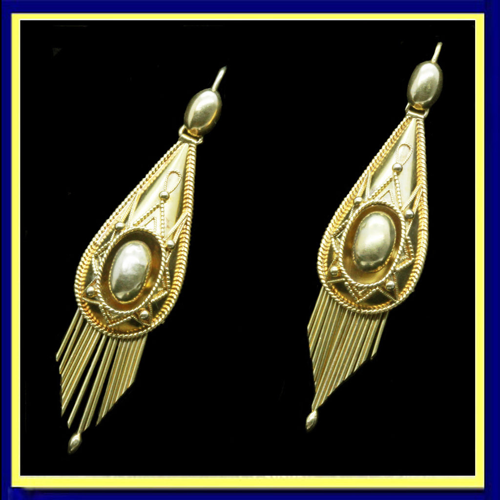 Victorian Etruscan Style Silver Twist Back Earrings 