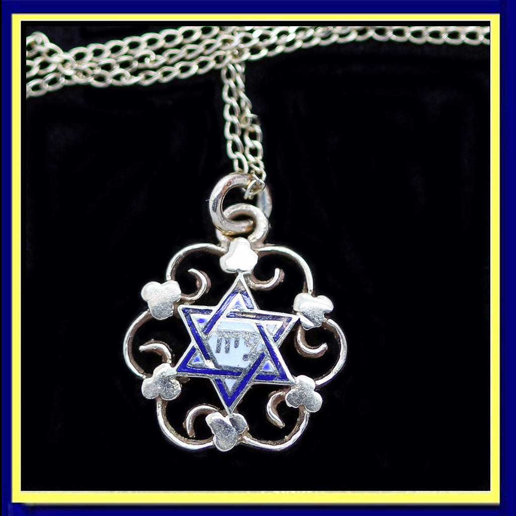 Star of David Necklace Mens Pendant Recycled Sterling Silver & Gold Dog Tag  Necklace For Men Magen David, Solid 14k Gold Mixed Metal