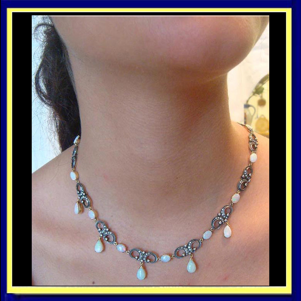 opal and diamond necklace