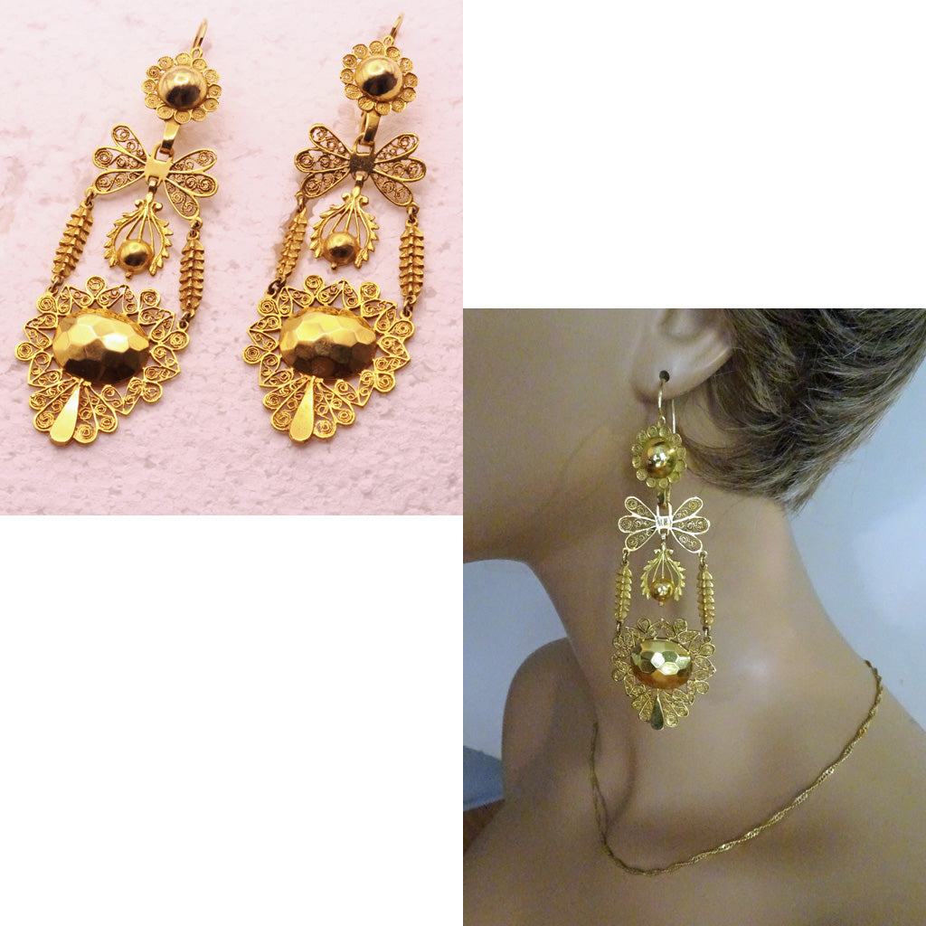 2028 Jewelry Gold Round Filigree Drop Earrings – 1928 Jewelry