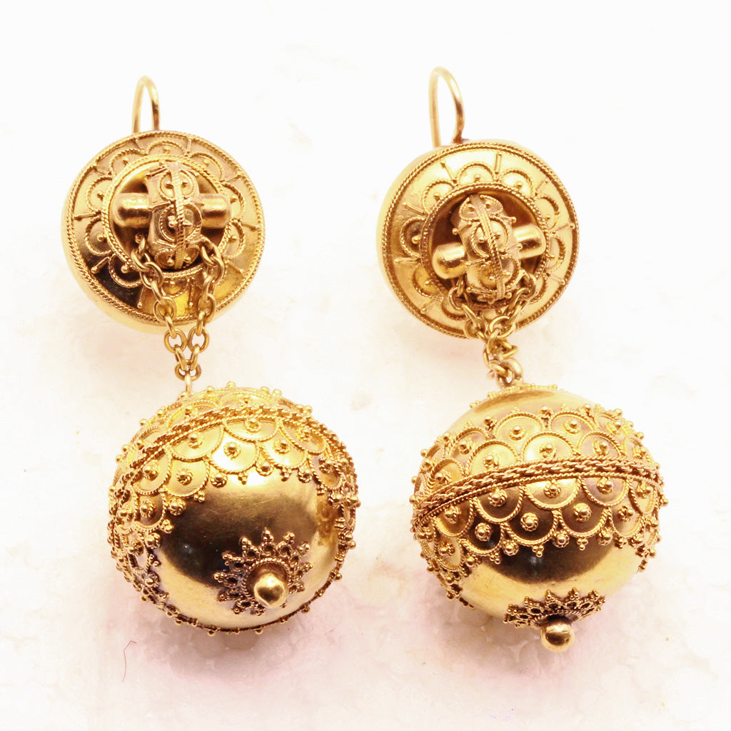 ANTIQUE LARGE 18KT YELLOW GOLD MIDDLE EASTERN FILIGREE CHANDELIER EARRINGS  #3057 | eBay