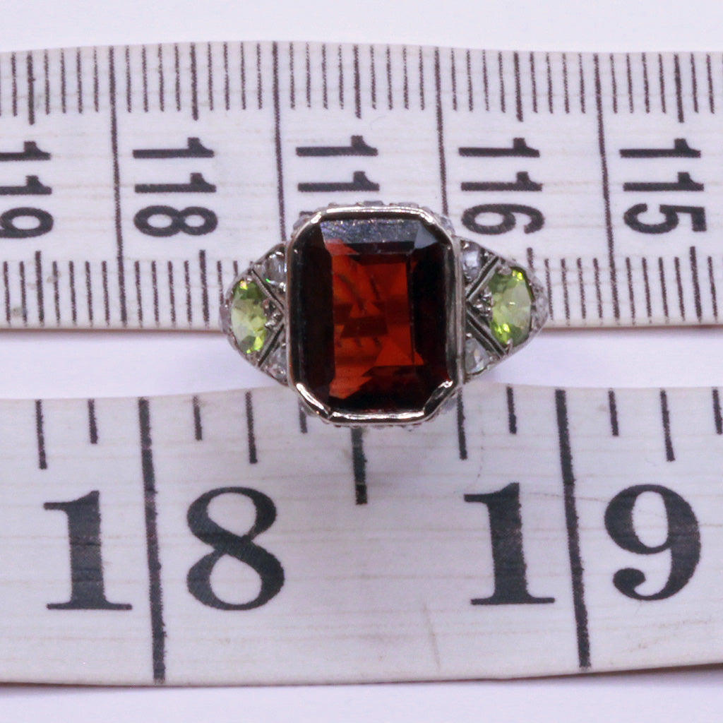 Hexagon cut peridot ring vintage cluster opal garnet Turquoise moissan –  Ohjewel