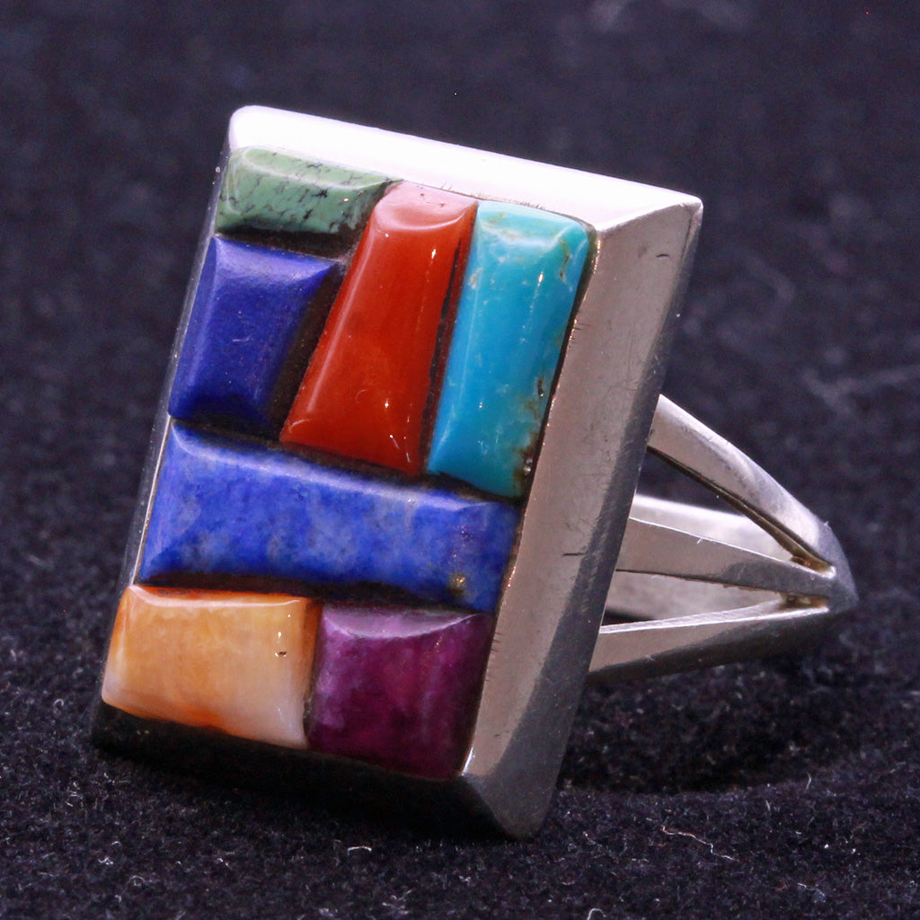 Navajo Vintage buy Sterling Silver & Multi Stone Ring