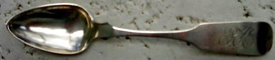 Antique early American coin silver spoon Nicholas Le Huray Philadelphia (7535)