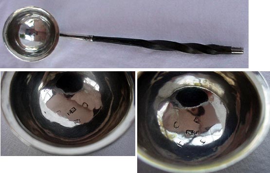 Antique Georgian Sterling Silver wine toddy ladle 1797 England bone handle (940)