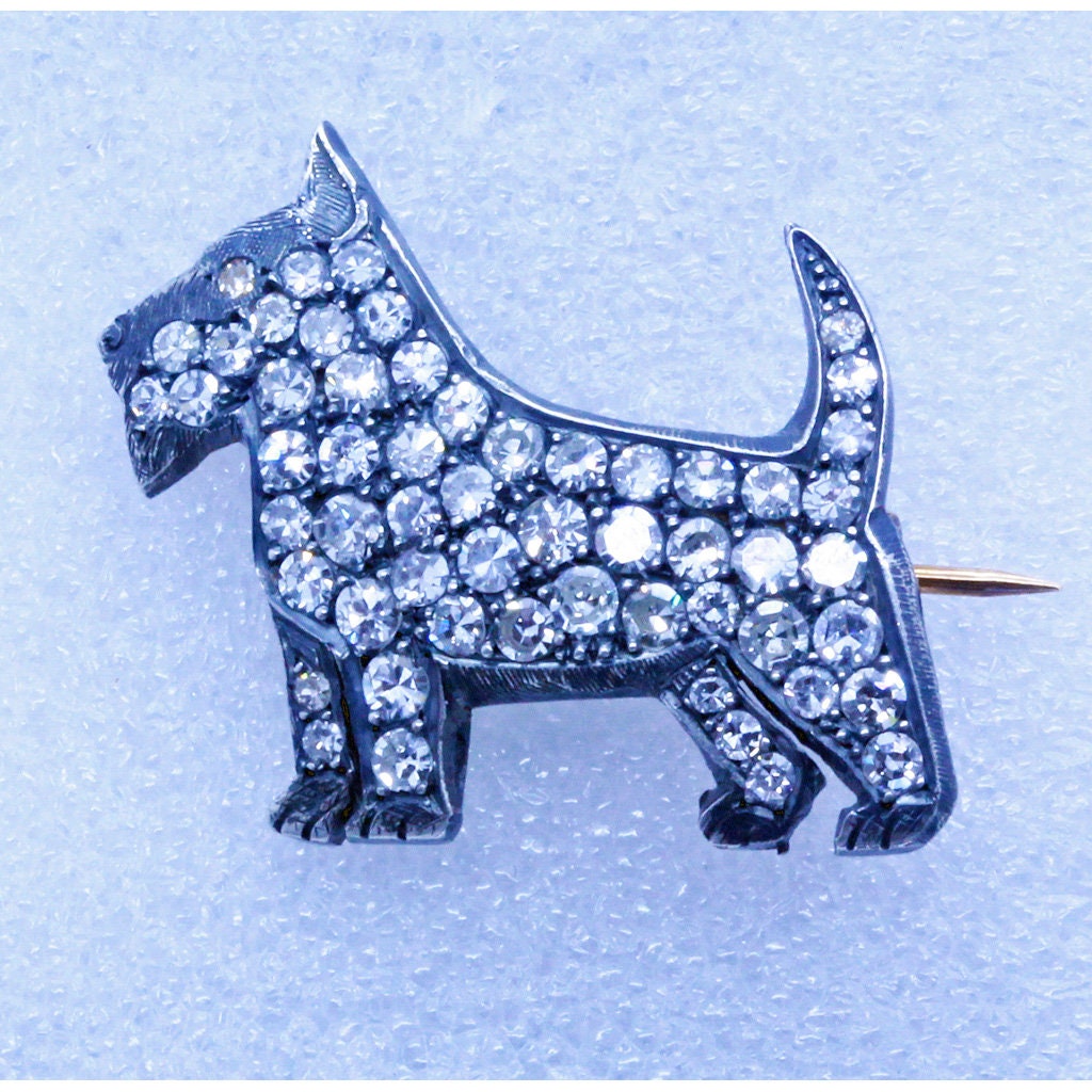 Boucher Trembler Scottie Terrier Dog No. 9369P Signed Bobble Head hot Brooch Pin WOW