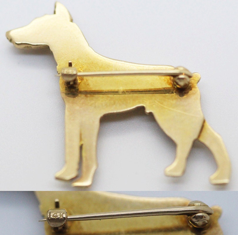 Vintage shop dog brooch