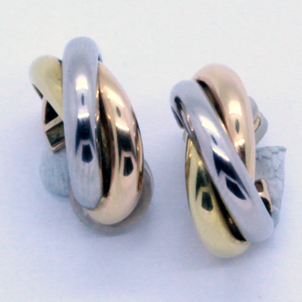 C de Cartier earrings: diamonds, white gold, yellow gold - Cartier