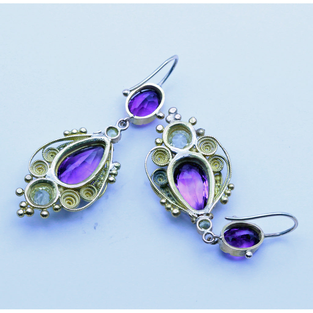 Broken offers China Jewelry Rossetti Spring Violets Sterling Oval Dangle Earrings