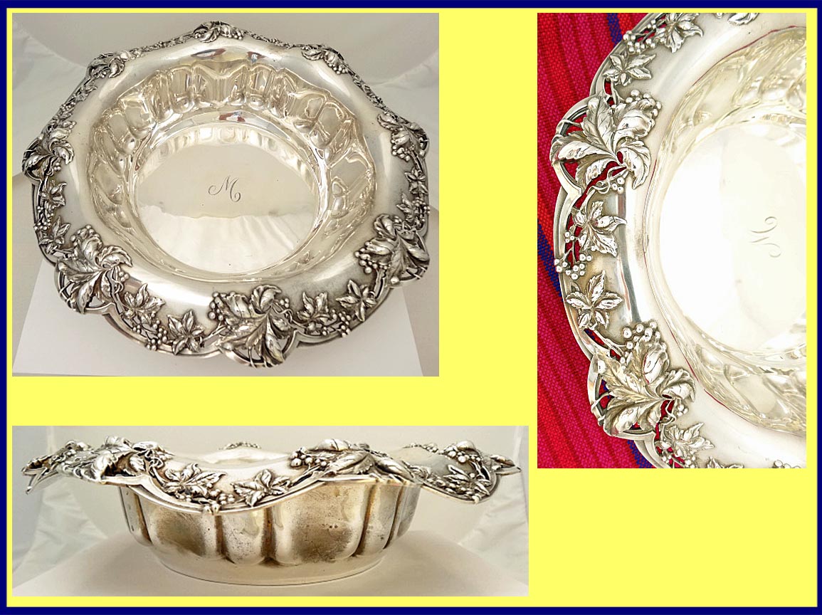 Antique on sale Vintage Sterling Silver 925 Small Bowl Dish Open Design